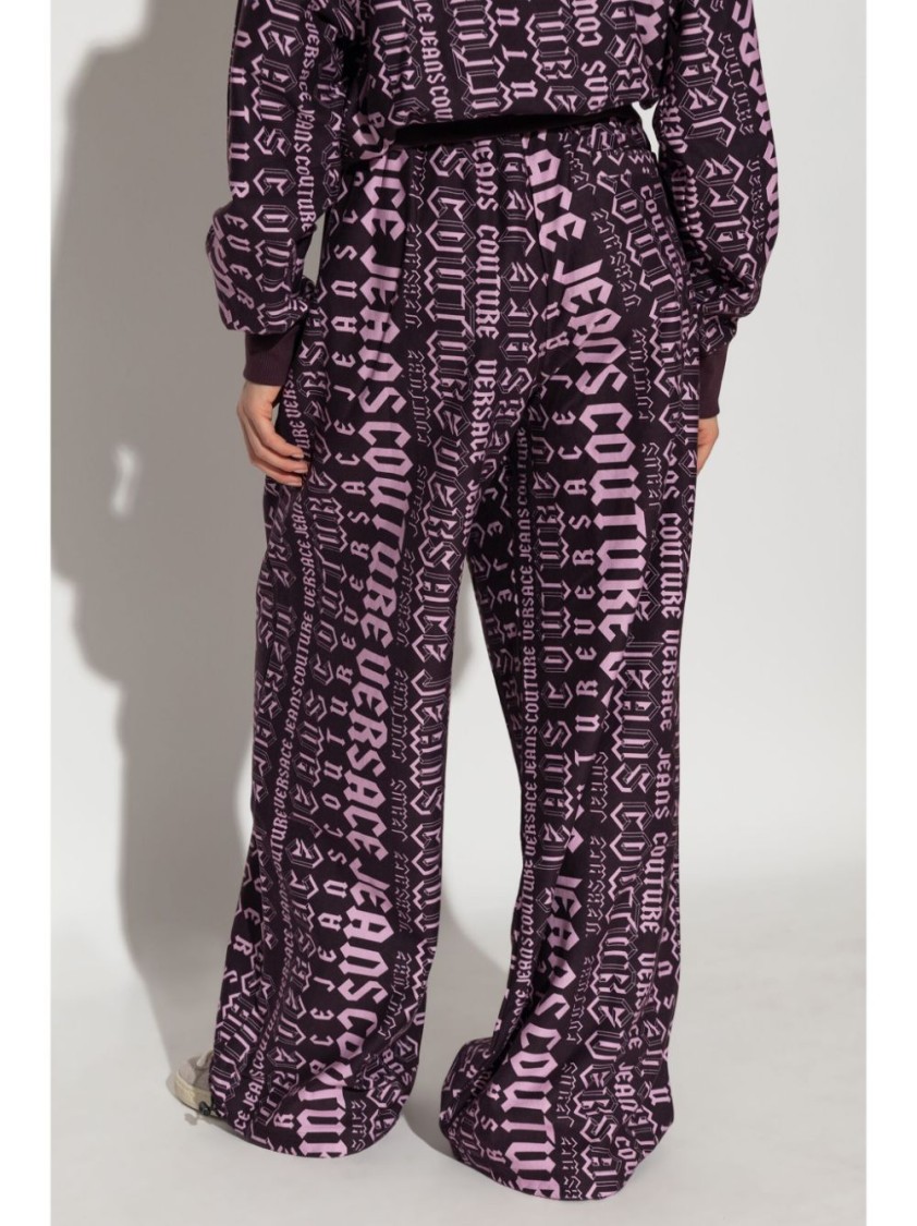 Versace Jeans Couture Logomania Sweatpants In Purple