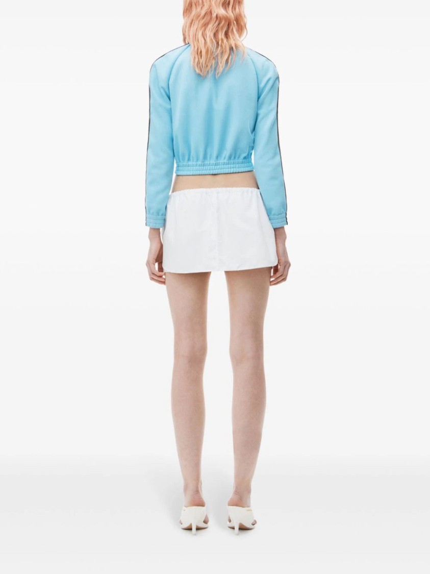 Alexander Wang Cropped Track Jacket With Logo Tape In Blue