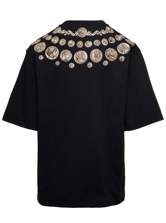 Shop Dolce & Gabbana Black Oversized T-shirt With 'monete' Print Detail In Cotton