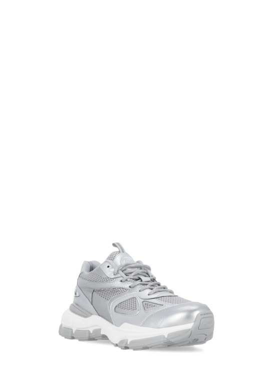 Shop Axel Arigato Silver Leather Sneakers In White