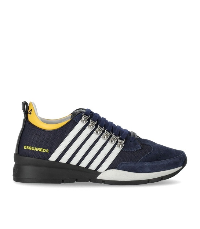 Shop Dsquared2 Legenday Navy Blue Yellow Sneaker In Black