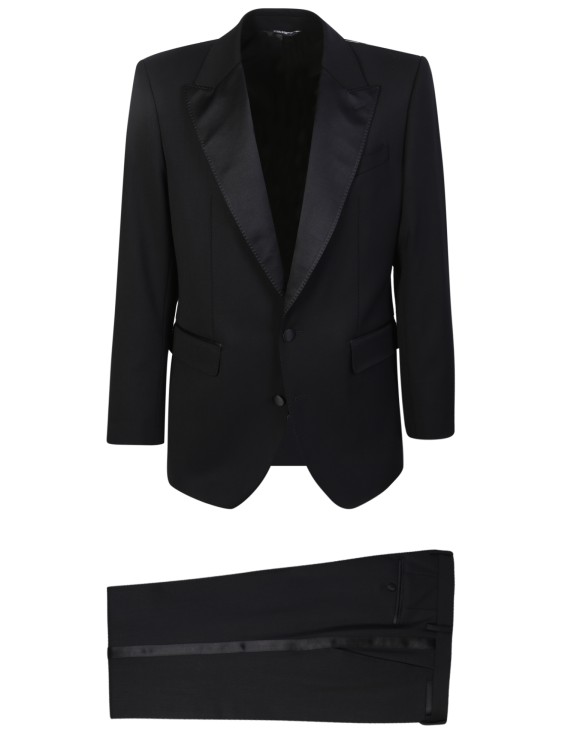 Shop Dolce & Gabbana Black Single-breasted Suit In Neutrals