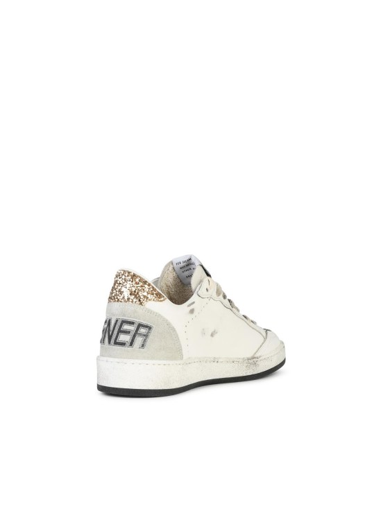 Golden Goose Ballstar Leather Upper And Toe Glitter Star And Heel Suede Spur Shoes In White