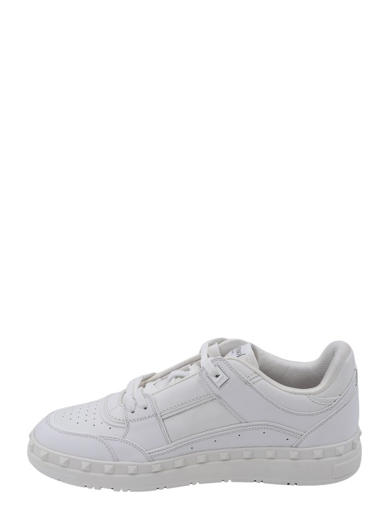 Shop Valentino Low-top Leather Sneakers With Iconic Studs In White