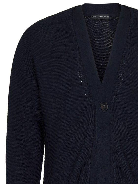 Shop Low Brand Navy Blue Cotton Knit Cardigan