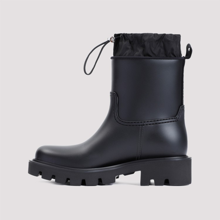 Moncler Kickstream Rubber Wellington Ankle Boots In Black