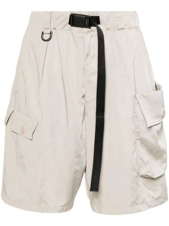 Shop Y-3 Beige Slide Buckle Shorts In White