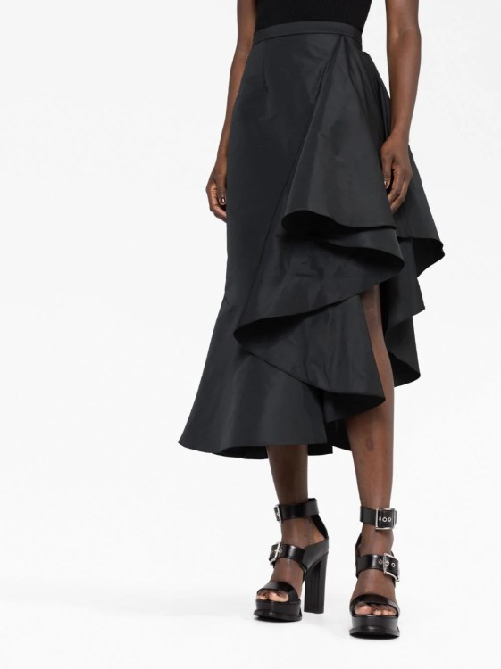 Shop Alexander Mcqueen Black Asymmetric Drape Skirt