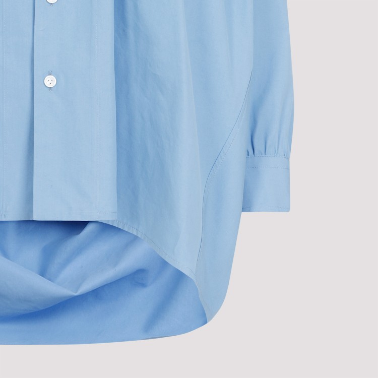 Shop Bottega Veneta Light Blue Cotton Shirt