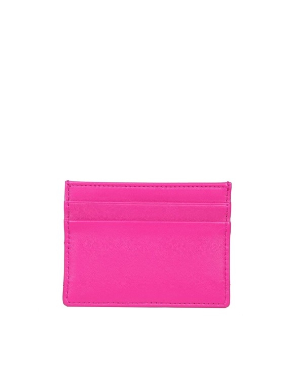 Shop Dolce & Gabbana Devotion Card Holder In Shocking Pink Leather