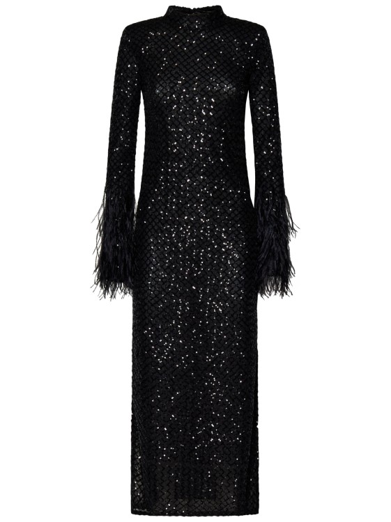 Shop La Semaine Paris Sequins Long Black Dress