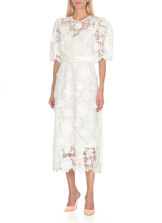 Shop Zimmermann Halliday Lace Flower Dress In White