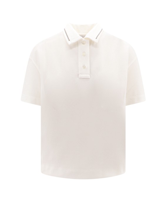 Shop Brunello Cucinelli Cotton Polo Shirt In White