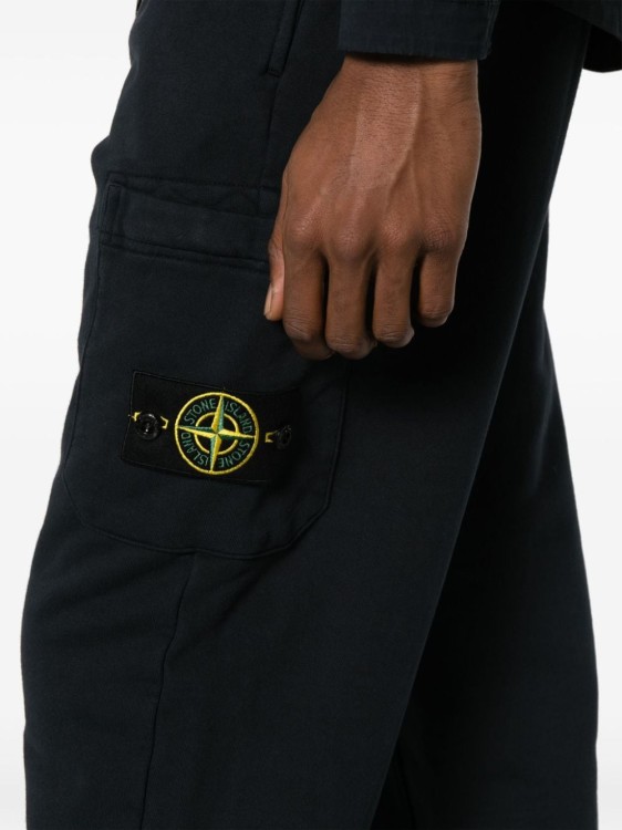 Shop Stone Island Compass-badge Cotton Track Pants In Blue