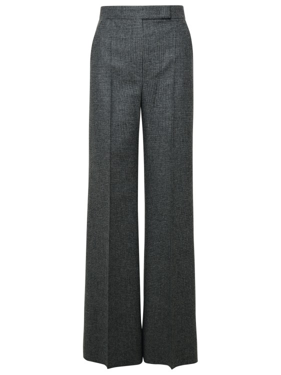Shop Max Mara Radioso Trousers In Two-tone Virgin Wool In Black