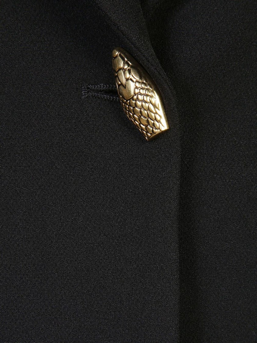 Just Cavalli Black Blazer With Unique Gold Accent And Tailored Fit In Black