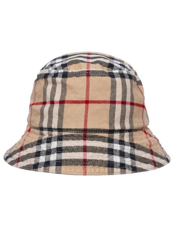 Shop Burberry Beige Cotton Hat In Grey
