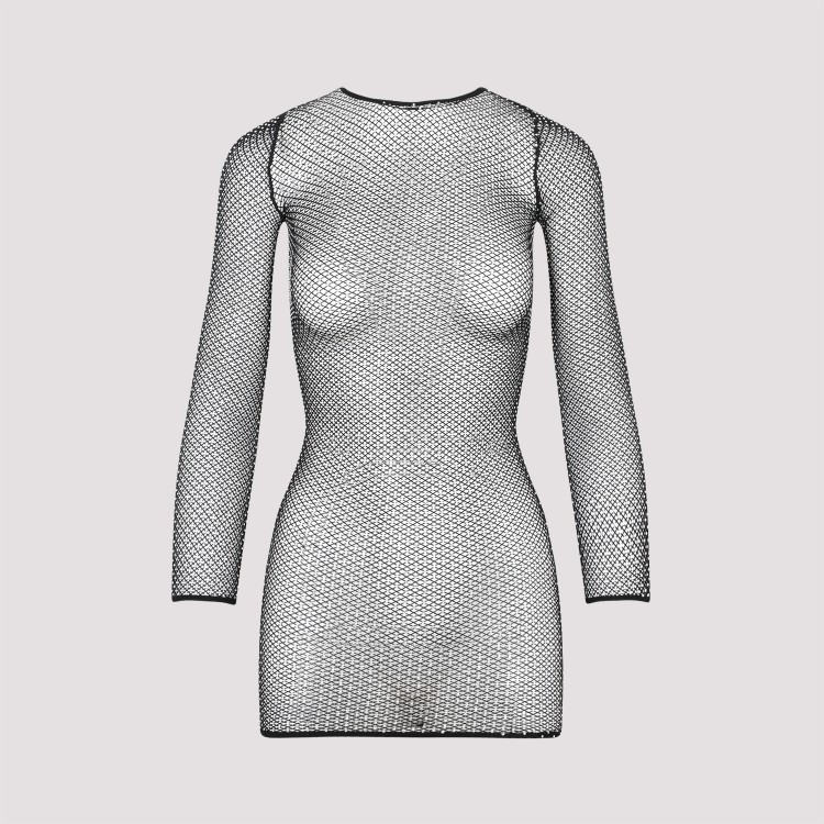 Balenciaga Black Crystal Mesh Mini Top In Grey