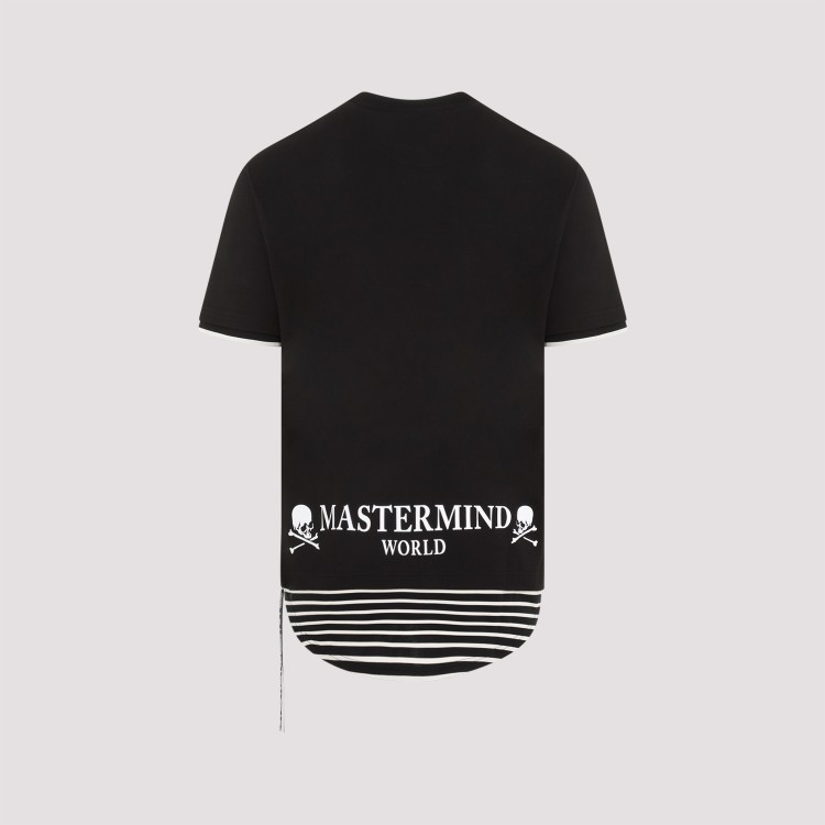 Shop Mastermind World Layered Black Cotton T-shirt