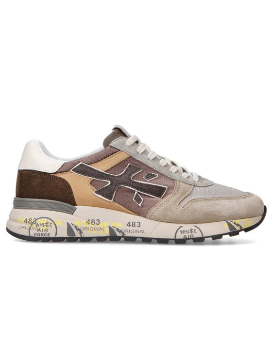 Shop Premiata Sued Taupe Brown Mick Sneakers In Pink