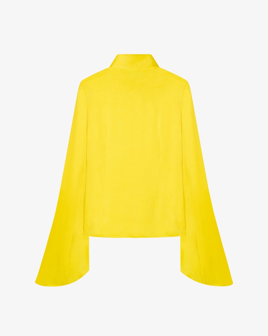 Shop Serena Bute Flared Sleeve Shirt - Bright Yellow