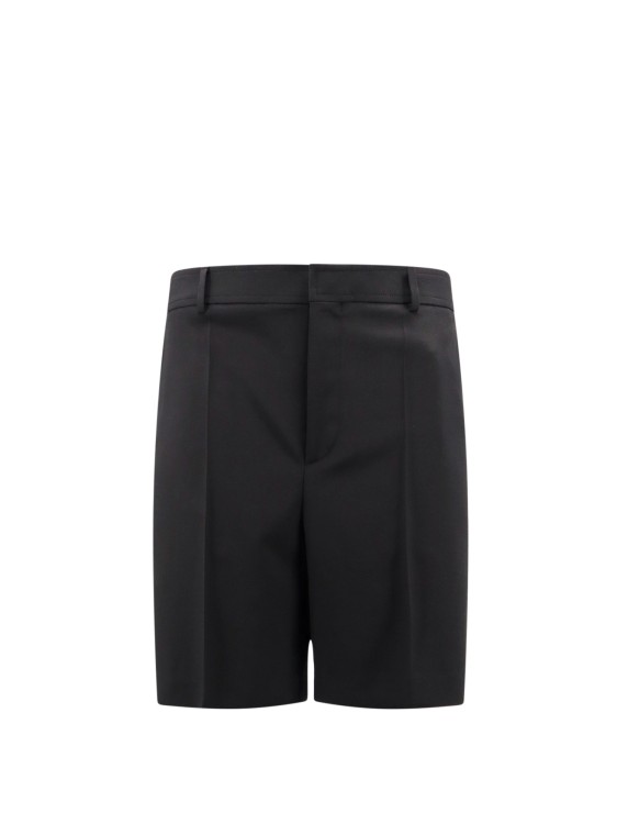 Shop Valentino Virgin Wool Bermuda Shorts With Frontal Pinces In Black