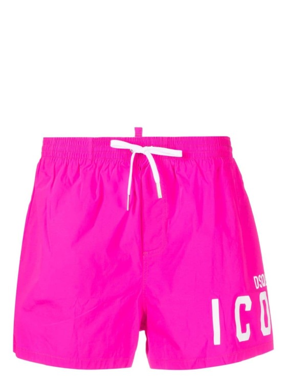 Shop Dsquared2 Logo-print Swim Shorts In Pink