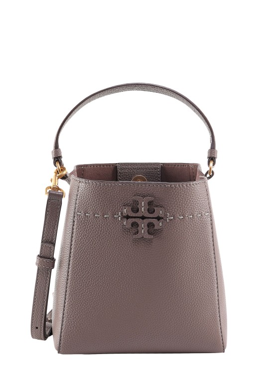 TORY BURCH MCGRAW TEXTURED LEATHER BUCKET BAG
