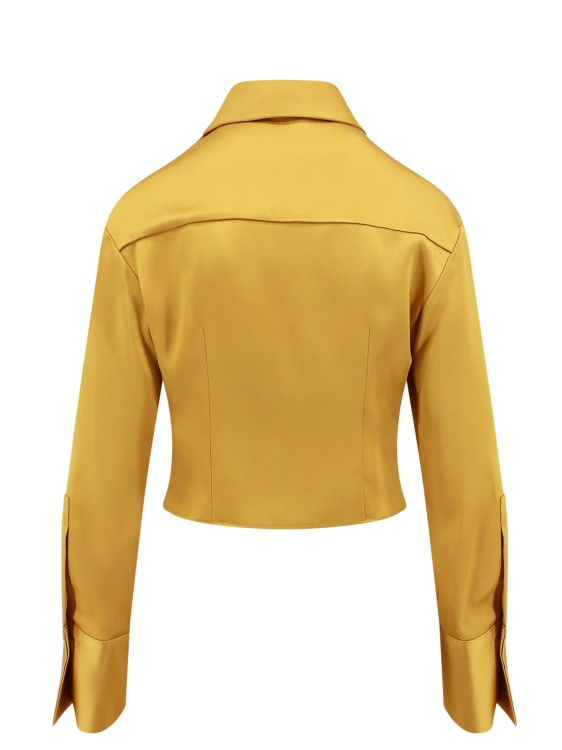 Shop Blumarine Yellow Satin Shirt
