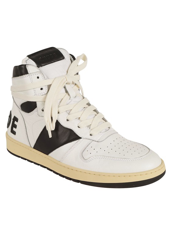 Shop Rhude Rhecess High-top Leather Sneakers In White