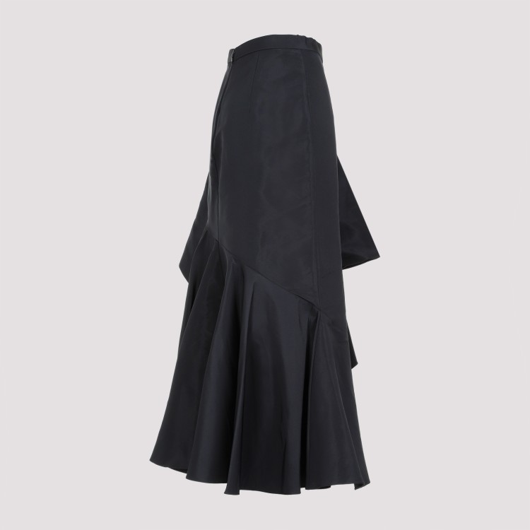Shop Alexander Mcqueen Black Polyester Midi Skirt