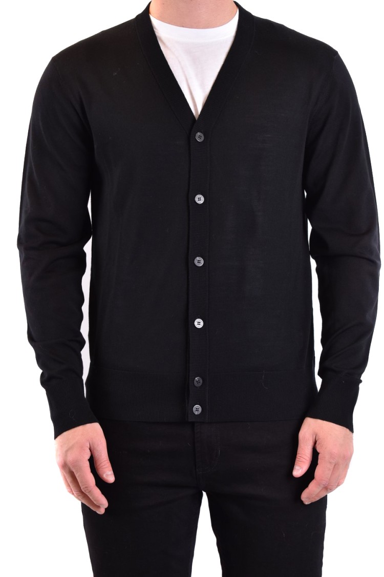 Shop Neil Barrett Black Wool Cardigan