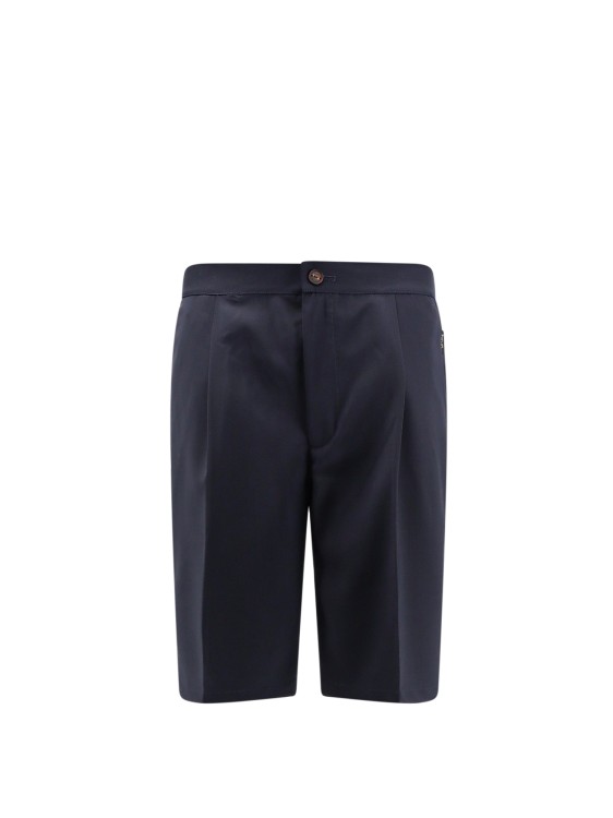 Shop Hevo Virgin Wool Bermuda Shorts With Pinces In Blue