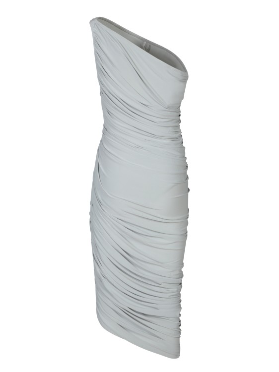 Shop Norma Kamali One-shoulder Dress In Grey
