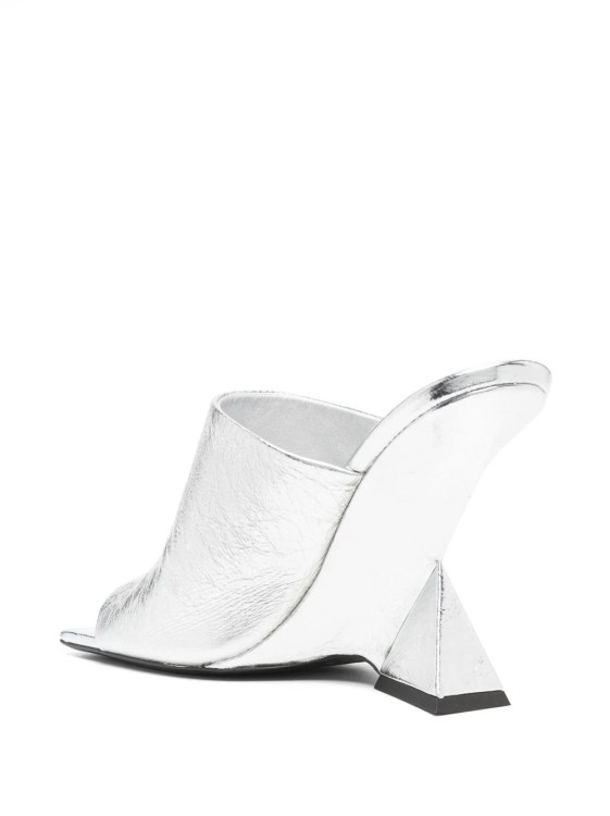 Shop Attico Silver Cheope Mules Shoes In White