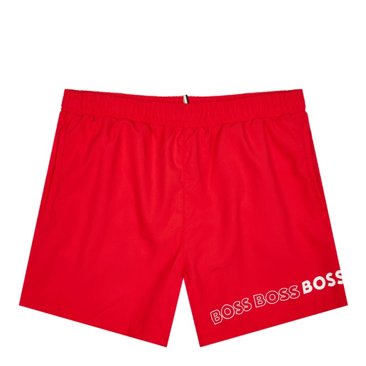 Hugo Boss Swim Trunks In Red