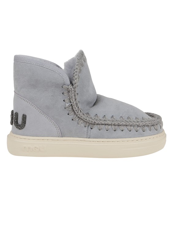 Shop Mou Eskimo Sneaker In Soft Double Face Sheepskin In Grey