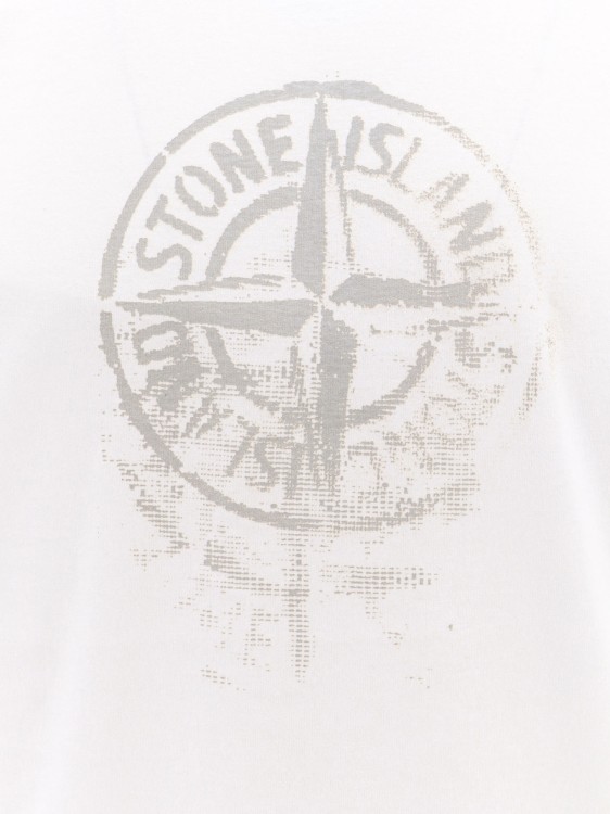 Shop Stone Island Cotton T-shirt With Frontal Print In White