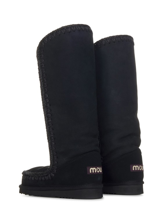 Mou Eskimo 40 Boots With Metallic Finishes In Black