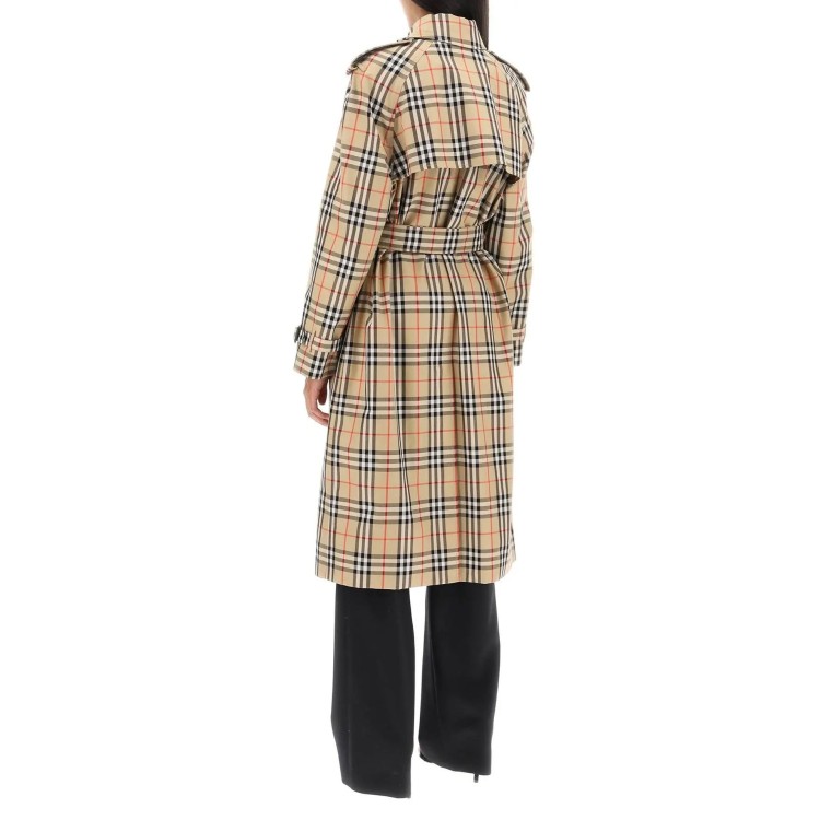 Shop Burberry Checked Trench In Brown