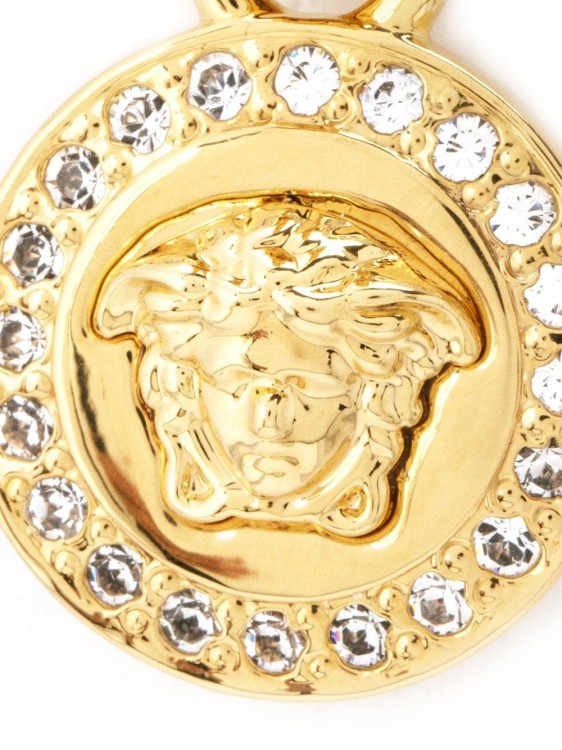Shop Versace Gold Medusa Greca Crystal Earrings