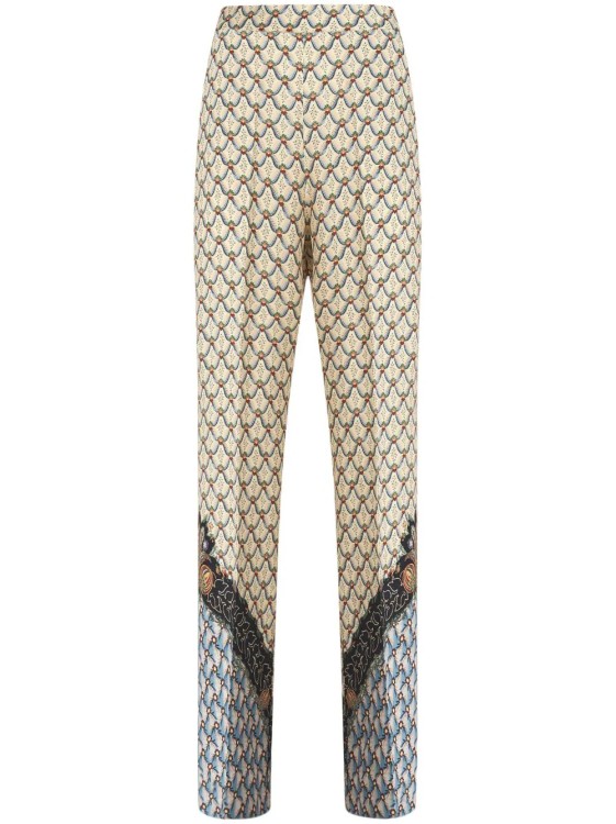 Etro Multicolored Floral Palazzo Pants In Neutrals