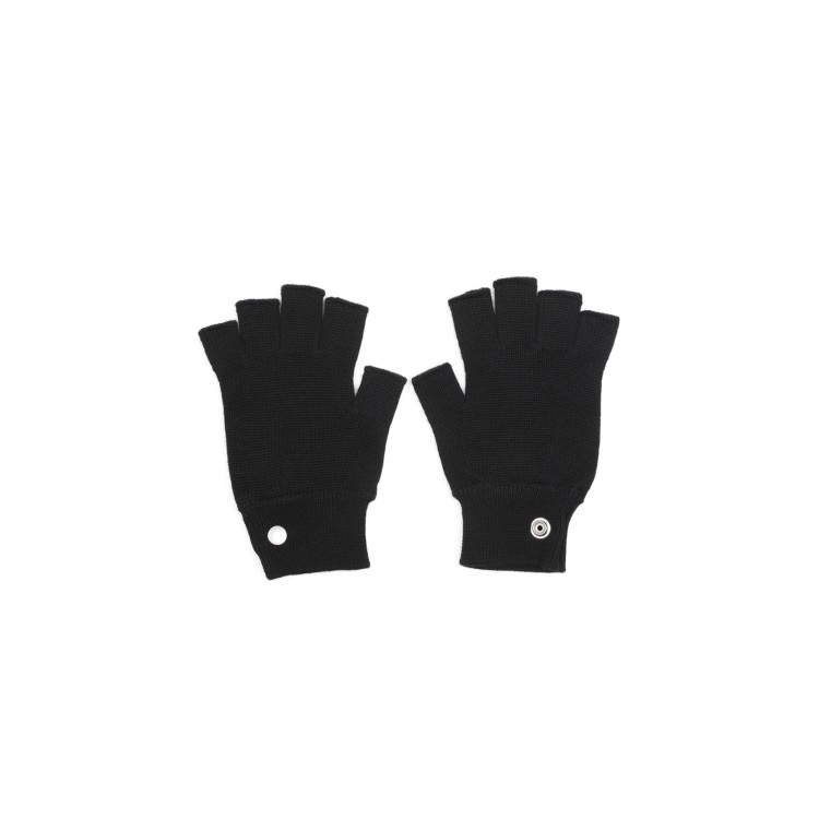 Rick Owens Black Wool Gloves In Black