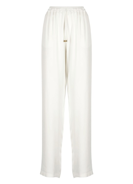 Shop Elisabetta Franchi Crepe Pants In White
