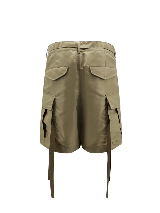 Shop Sacai Nylon Bermuda Shorts With Belt In Green