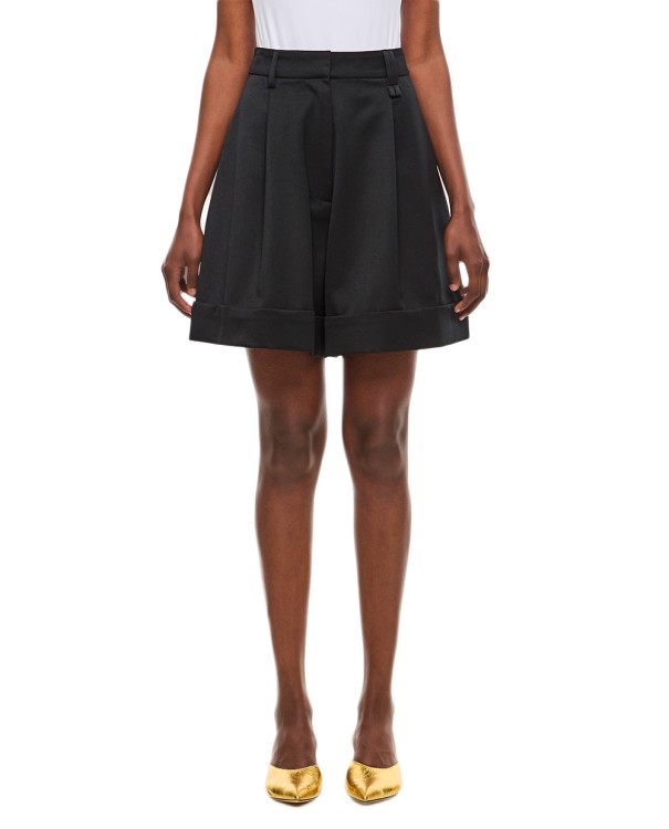 Shop Simone Rocha Sculpted Newsboy Shorts With Cuff In Black