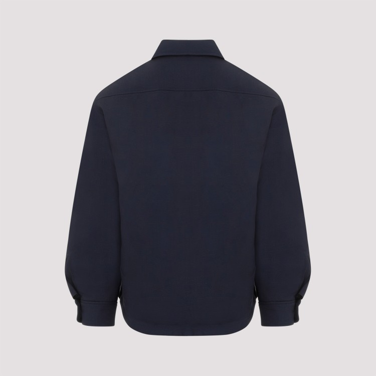 Shop Jacquemus Dark Navy La Chemise Boulanger Shirt In Blue