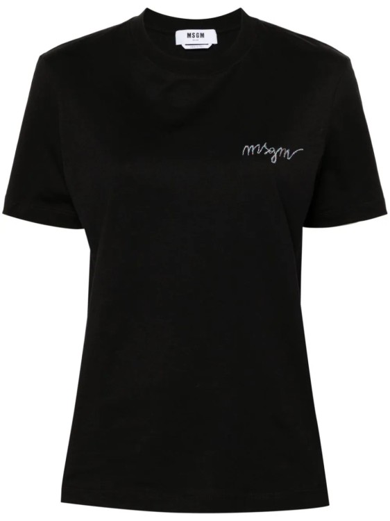 Shop Msgm T-shirt Logo Black