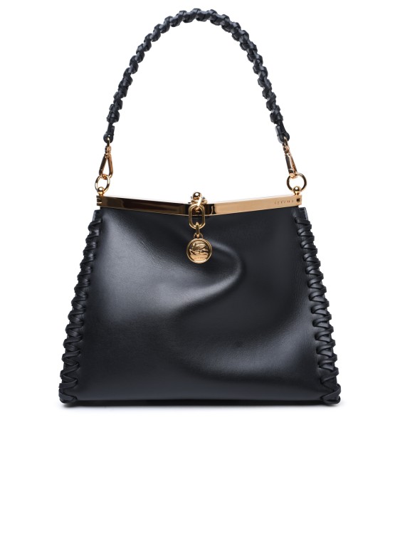 Shop Etro Medium 'vela' Bag In Black Leather