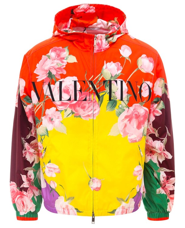 Shop Valentino Flying Flowers Jacket In Red